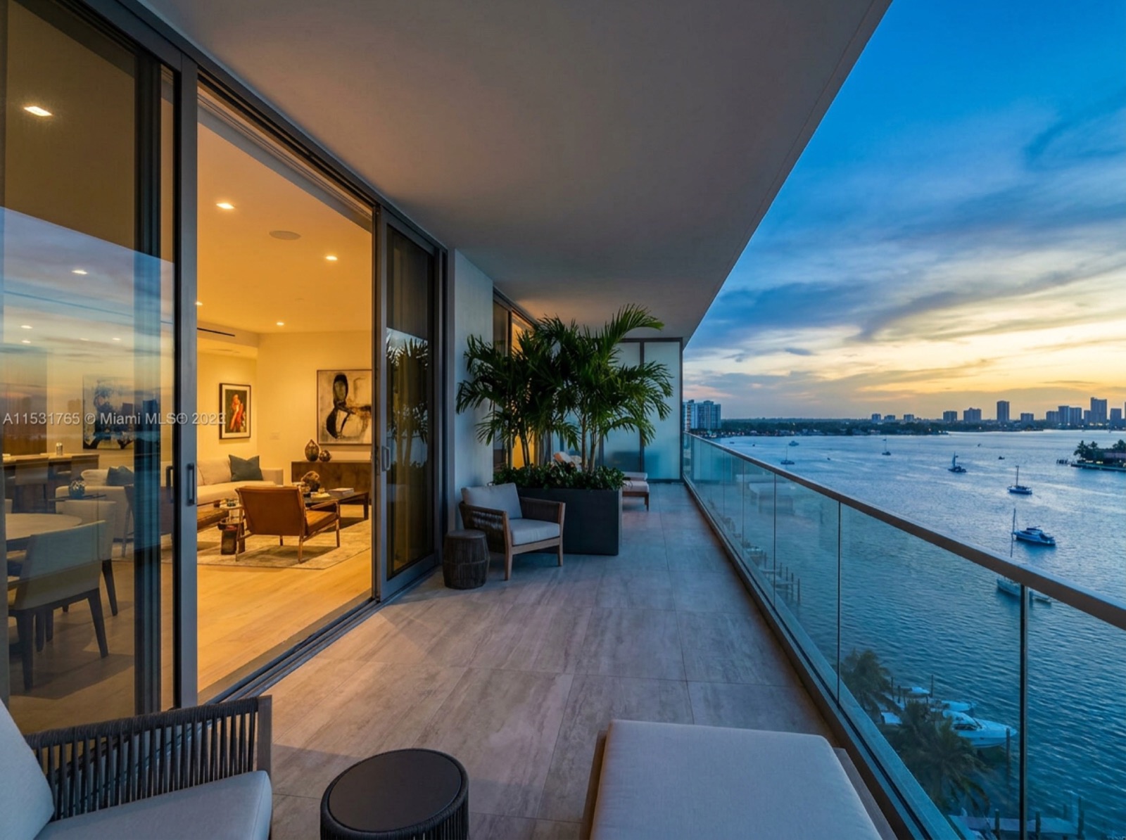 Aventura high-rise condo with floor-to-ceiling impact glass